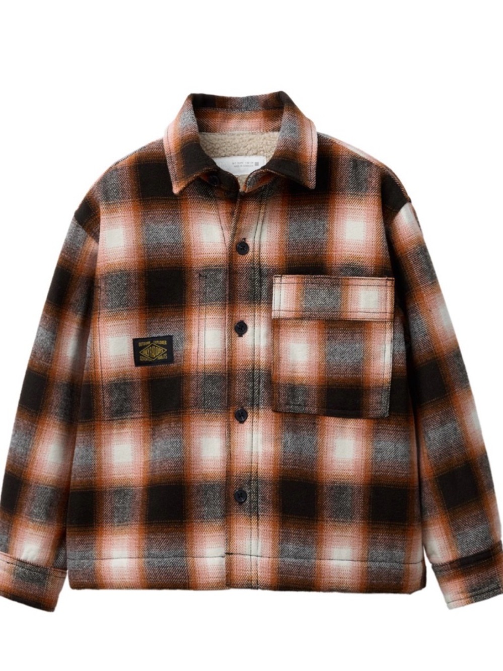 PLAID FAUX SHEARLING LINED boy’s jacket